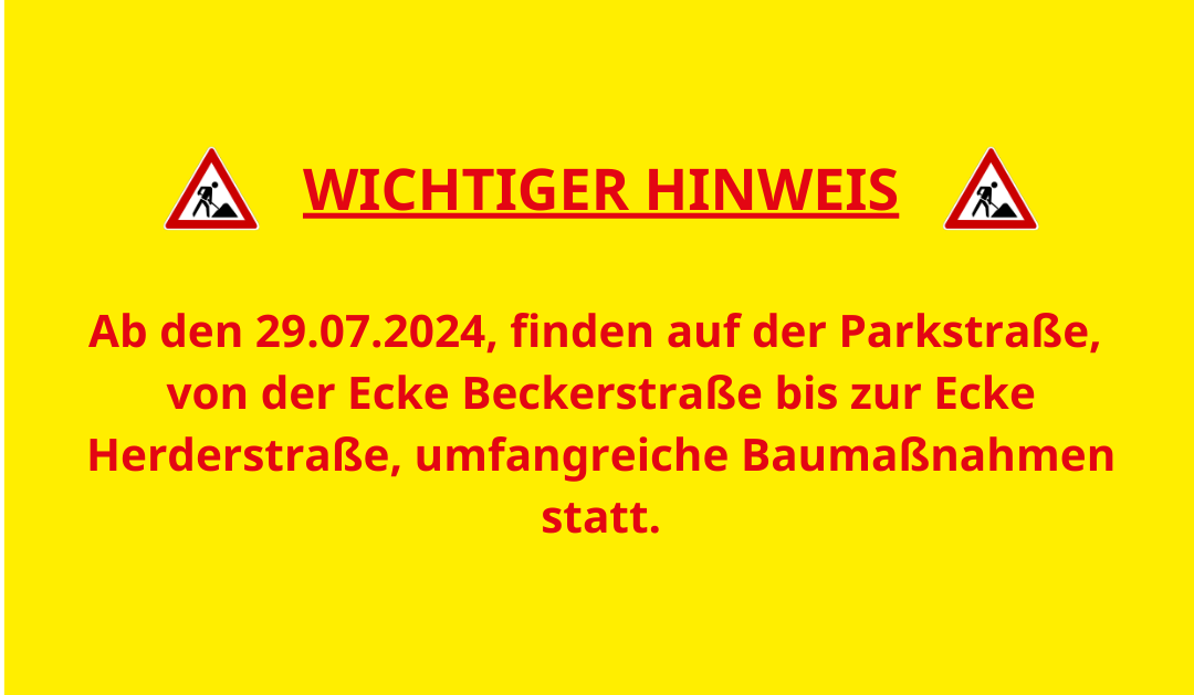 Baumaßnahmen in der Parkstraße 